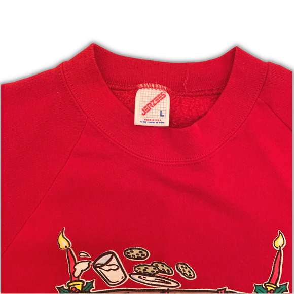 Vintage Jerzees Looney Tunes Christmas Tasmanian Devil Santa Chimney Men Sz XL - Picture 2 of 5